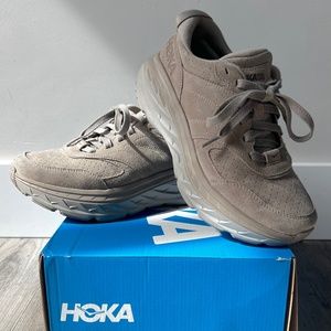 HOKA Bondi L Suede - Simply Taupa / Pumice Stone Womens 9